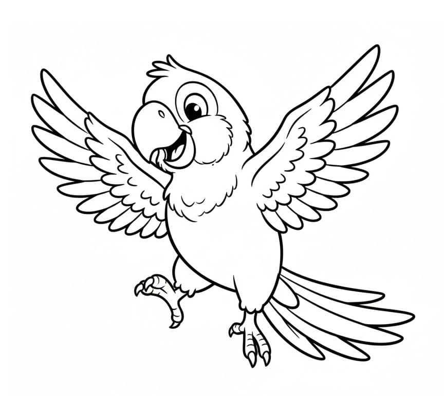 Pappagallo Facile da colorare
