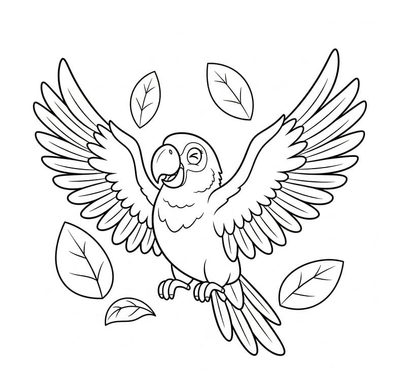 Pappagallo Grazioso da colorare