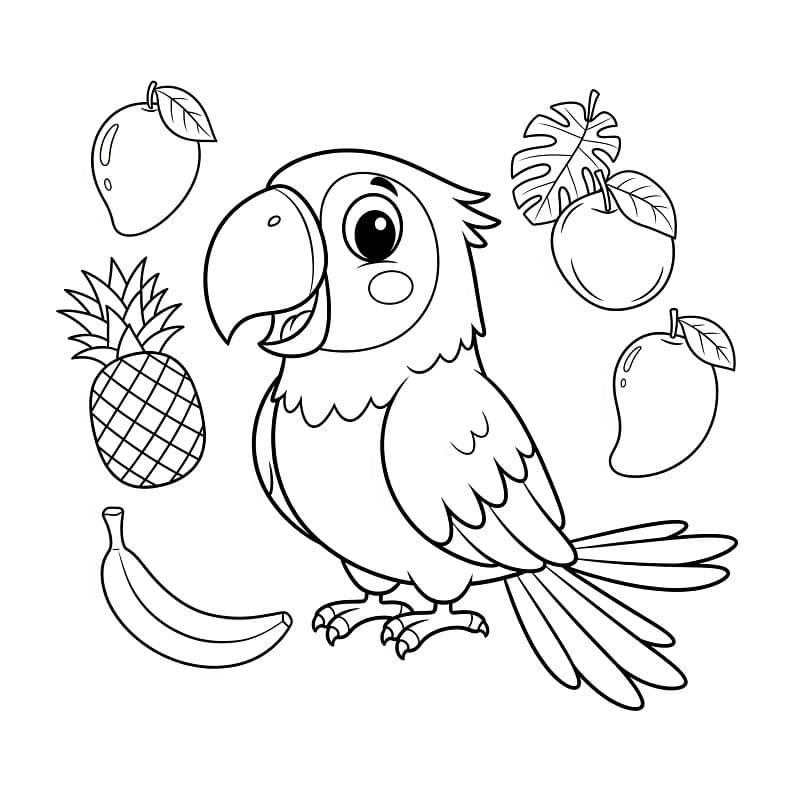 Pappagallo Regalo da colorare