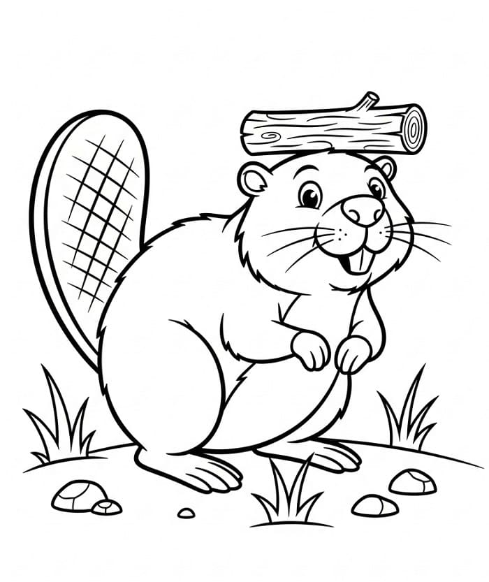 Piccolo Castoro da colorare