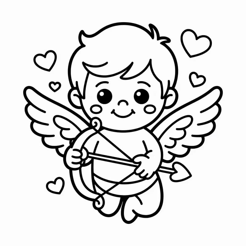 Piccolo Cupido da colorare