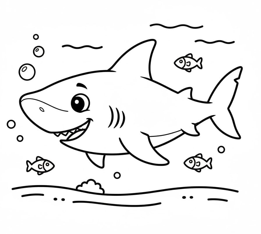Piccolo squalo da colorare