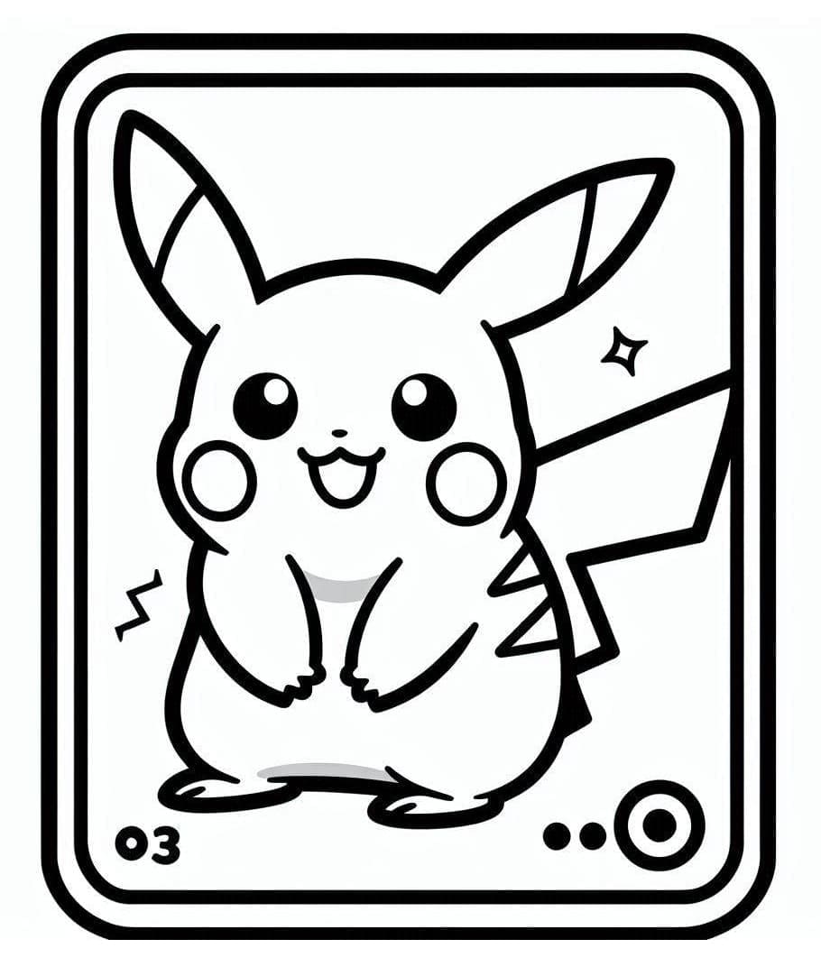 Pikachu Carte Pokemon da colorare