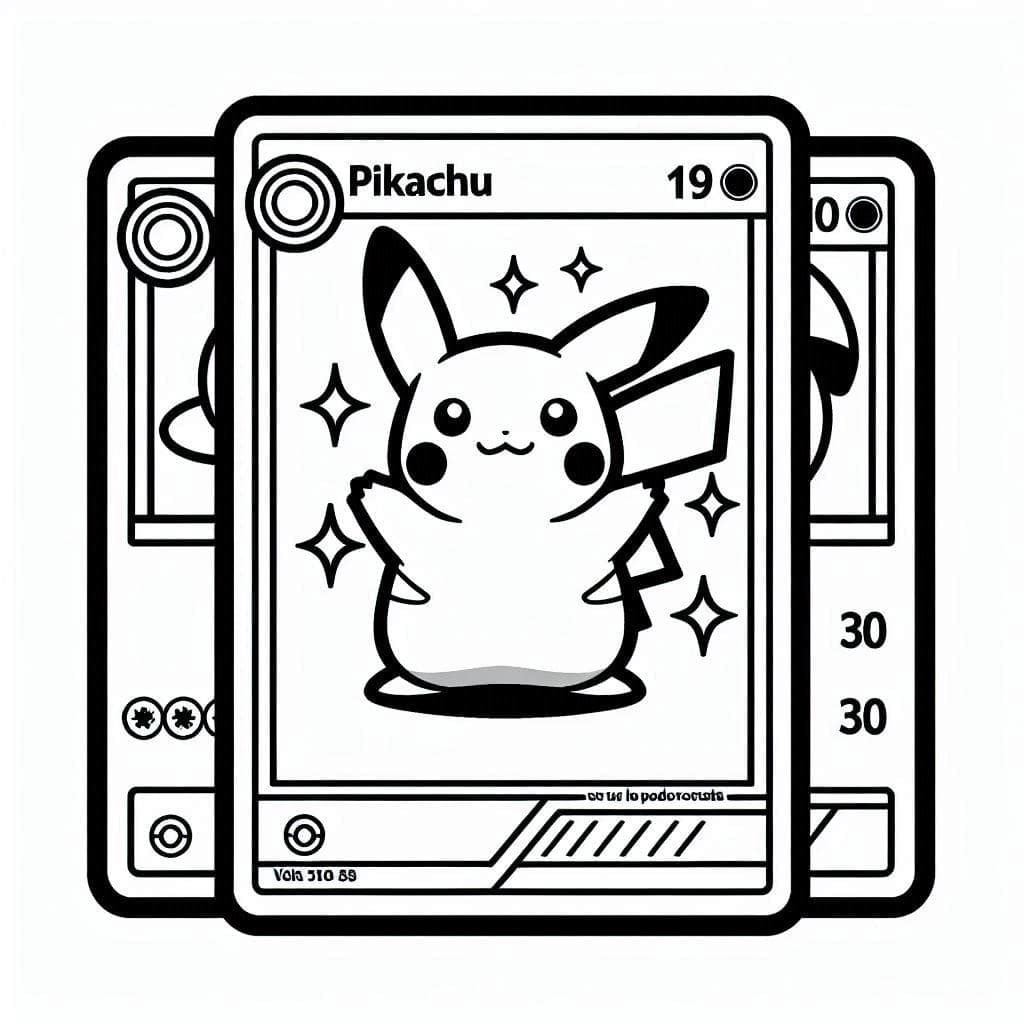 Pikachu da Carte Pokemon da colorare