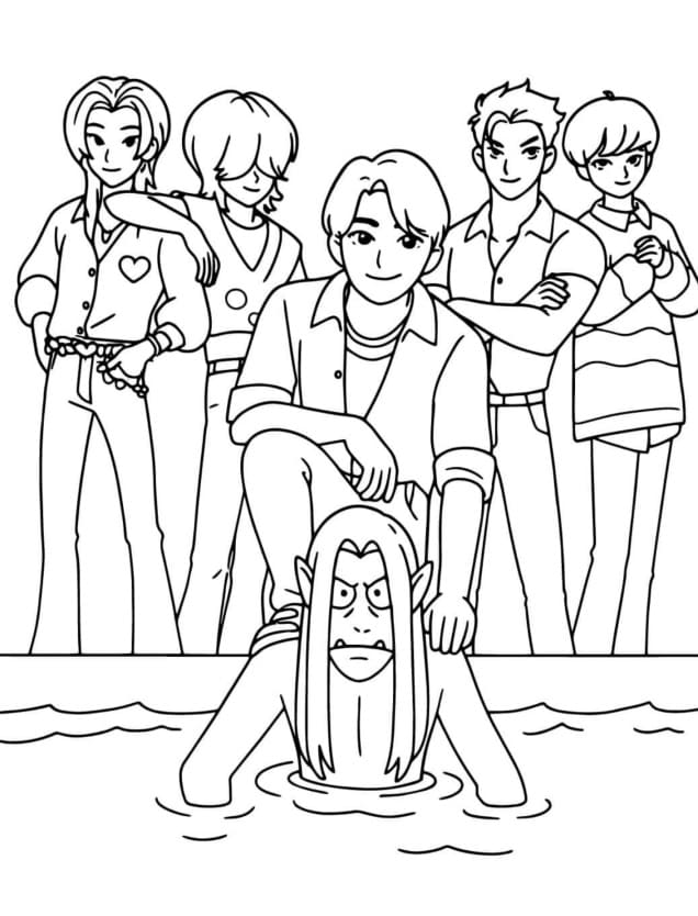 Saja Boys Immagine Gratis da colorare