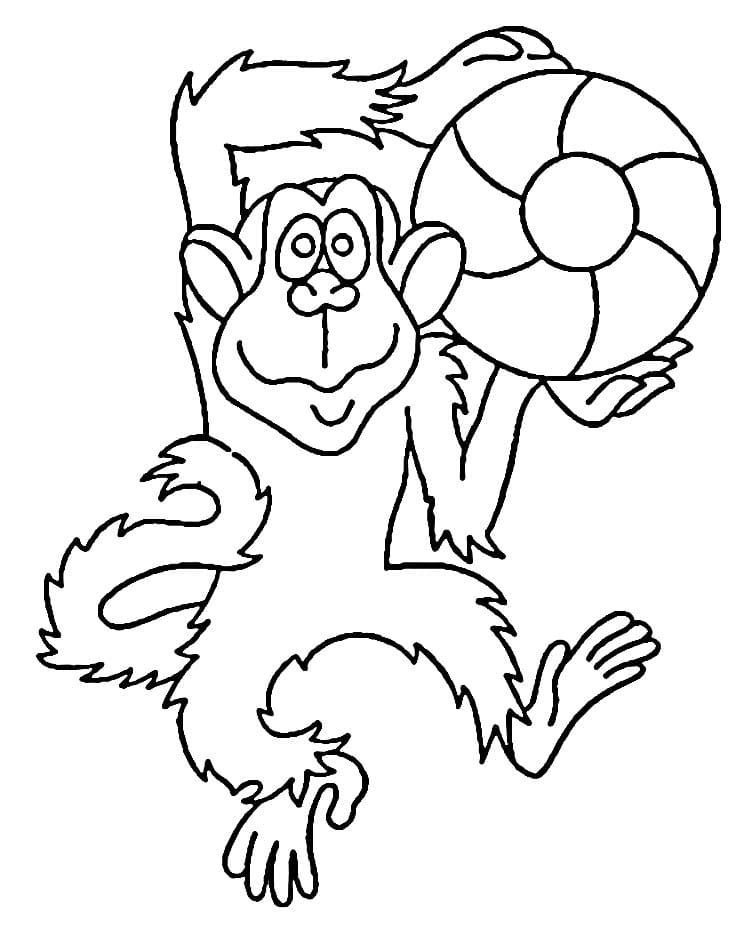 Scimmia Amichevole da colorare