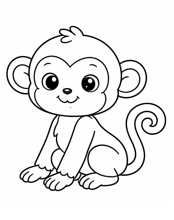 Scimmia Carina da colorare
