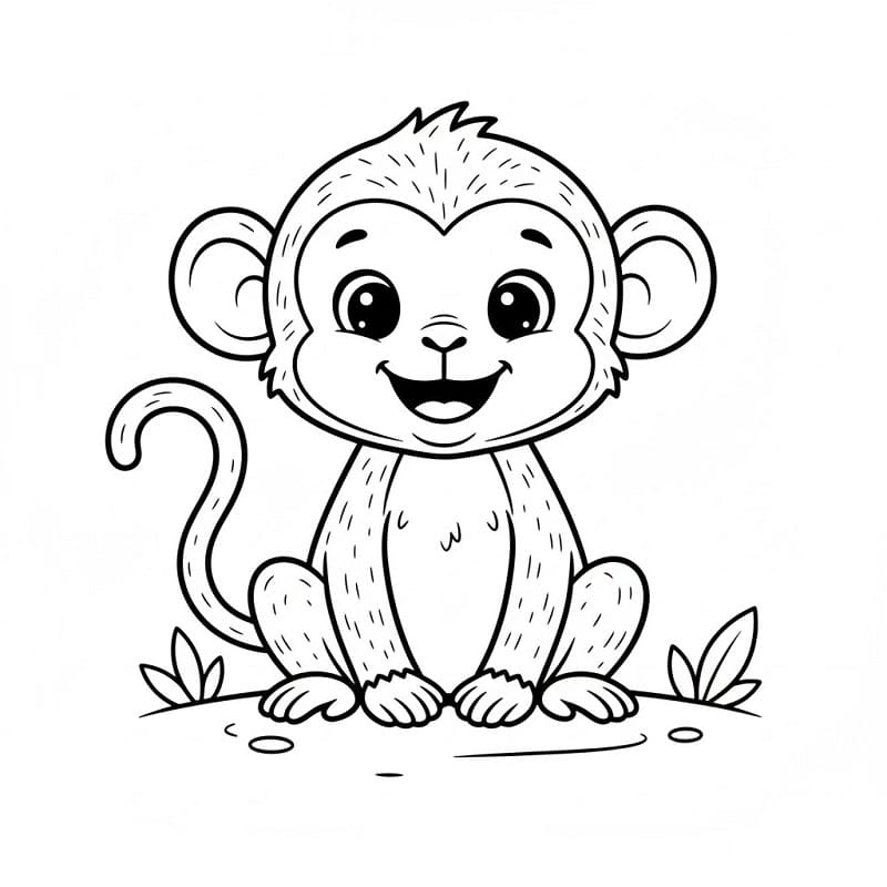 Scimmia Felice da colorare