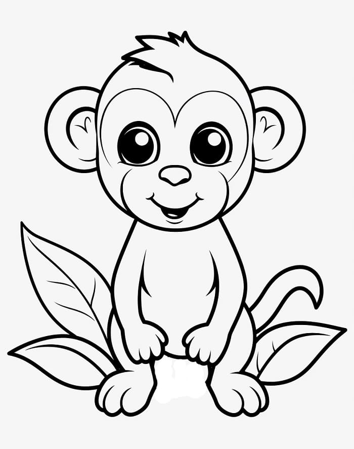 Scimmia Graziosa da colorare