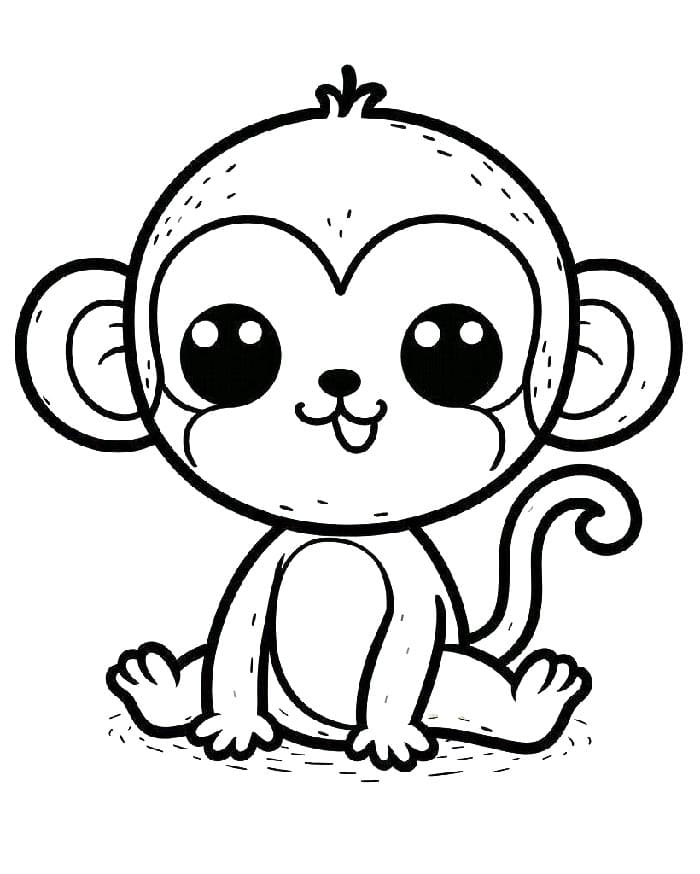 Scimmia Immagine Gratis da colorare