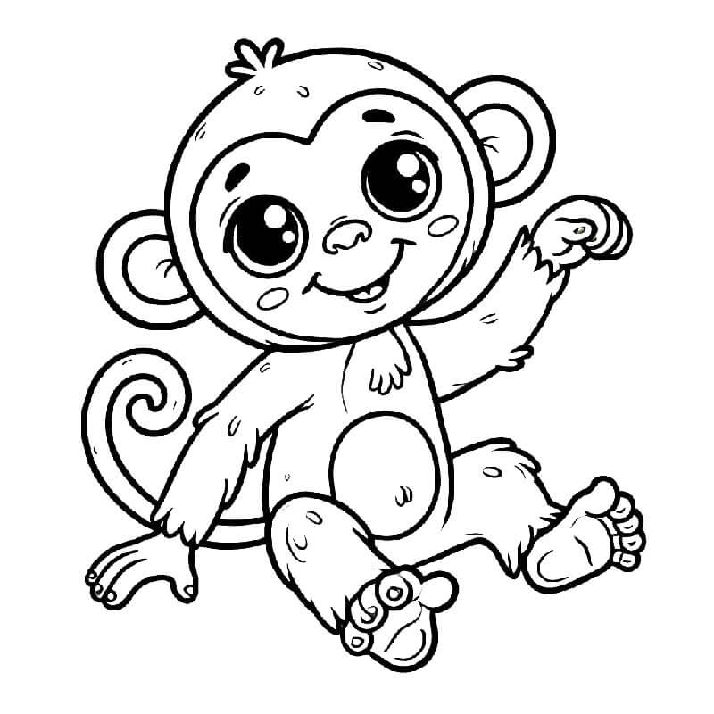 Scimmia per Bimbi di 6 Anni da colorare