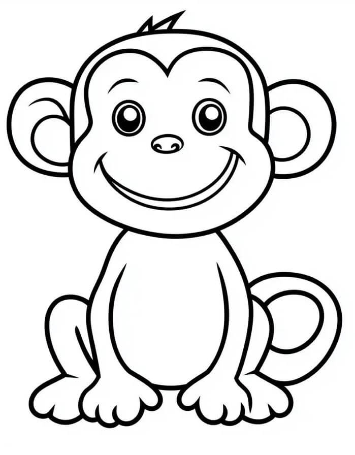Scimmia sorridente da colorare