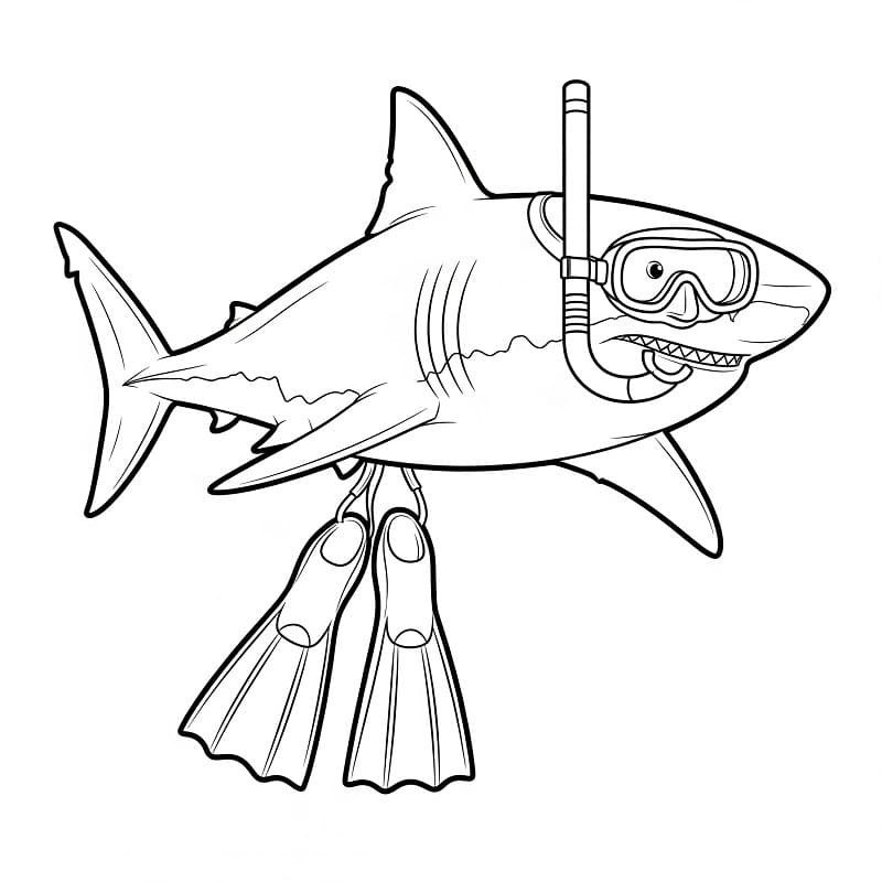 Squalo (3) da colorare