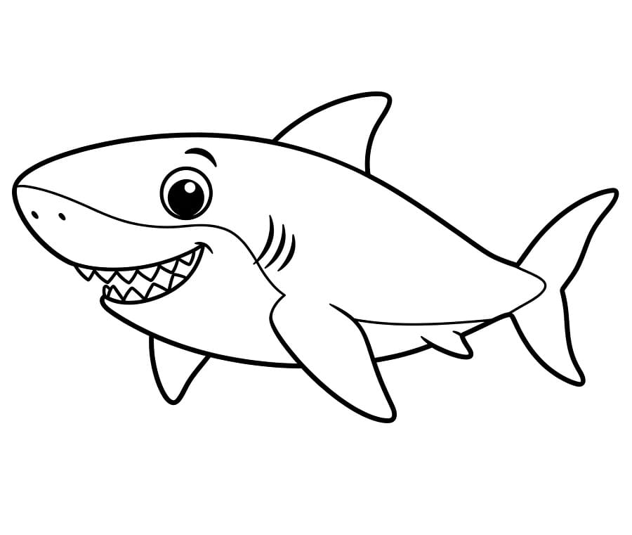 Squalo Gratis Stampabile da colorare