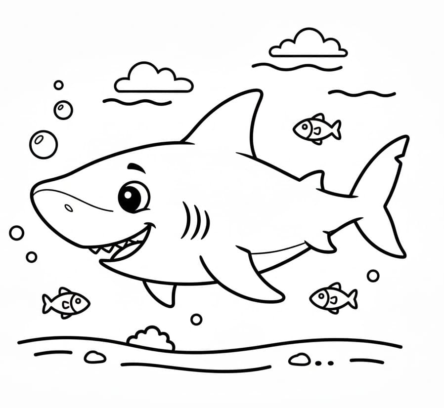 Squalo Gratuito da colorare