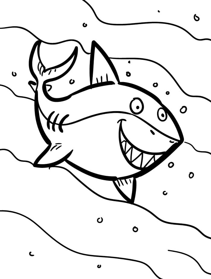 Squalo Immagine Gratis da colorare