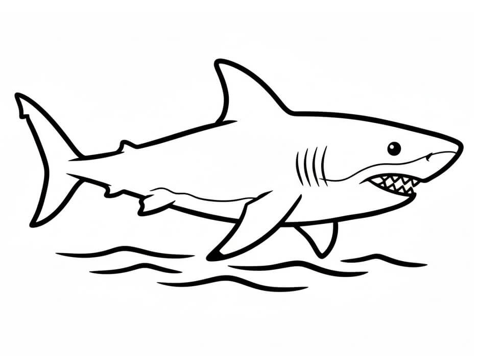 Squalo Semplice da colorare