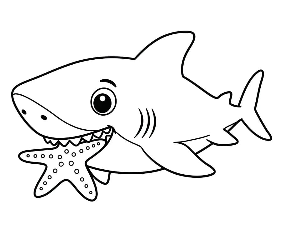 Squalo Sotto il Mare da colorare