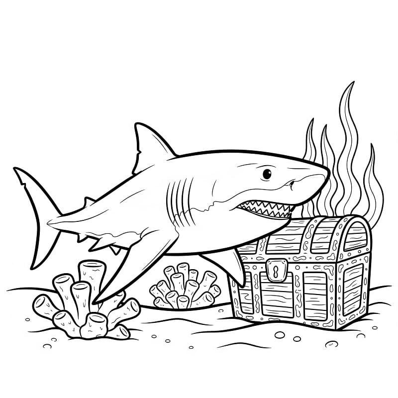 Squalo Sottomarino da colorare