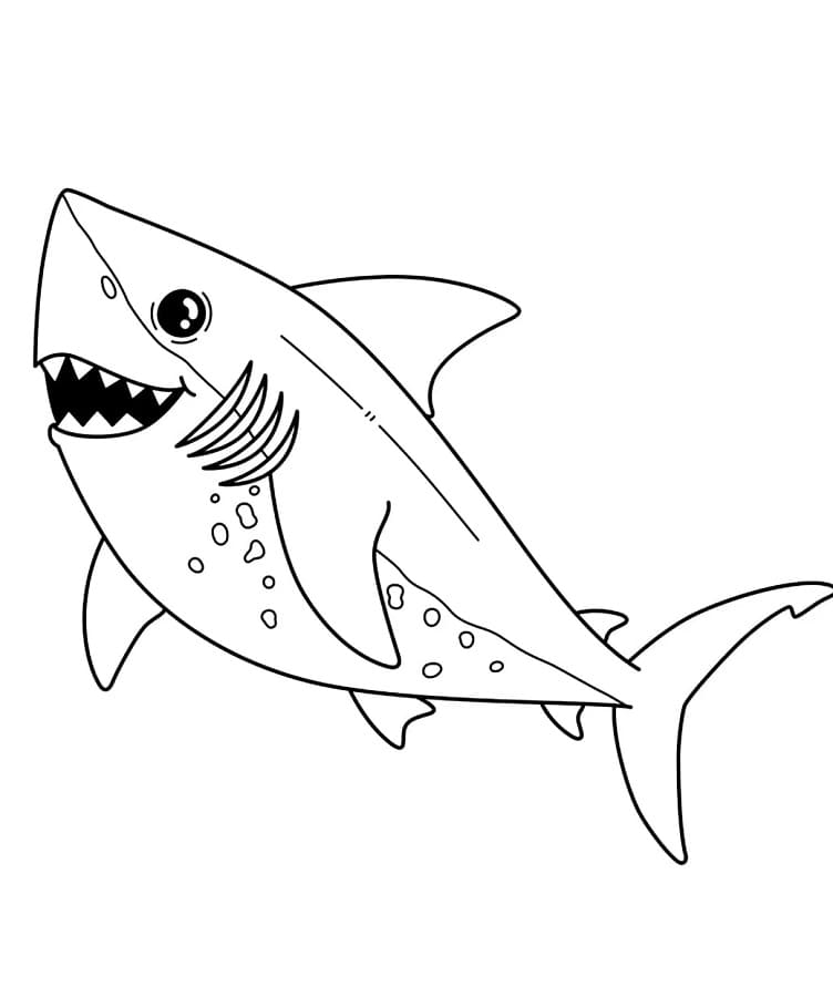 Squalo felice da colorare