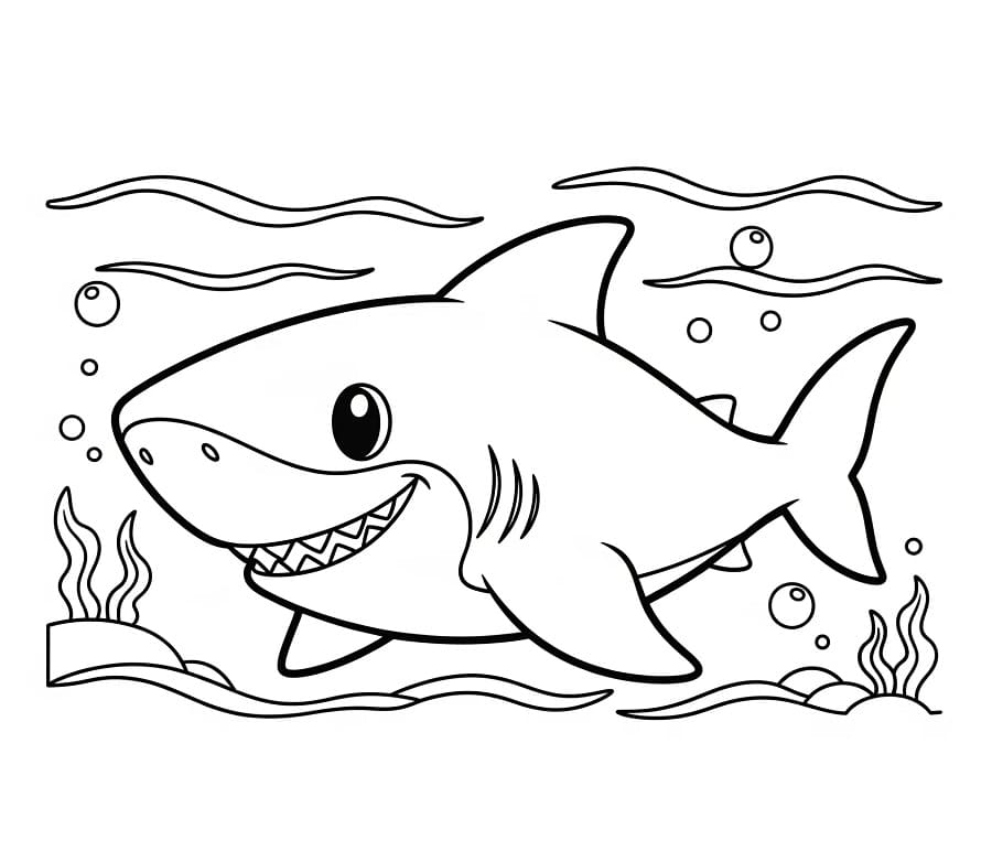 Squalo molto carino da colorare