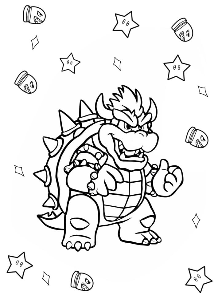 Stampa Bowser da colorare