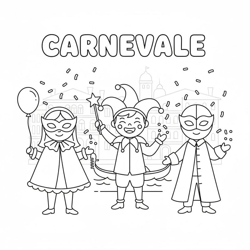 Stampa Carnevale da colorare