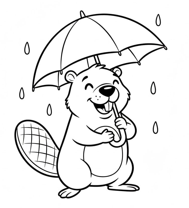 Stampa Castoro da colorare