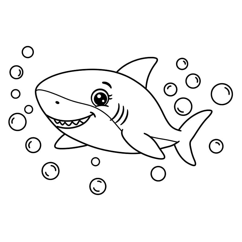 Stampa Squalo da colorare
