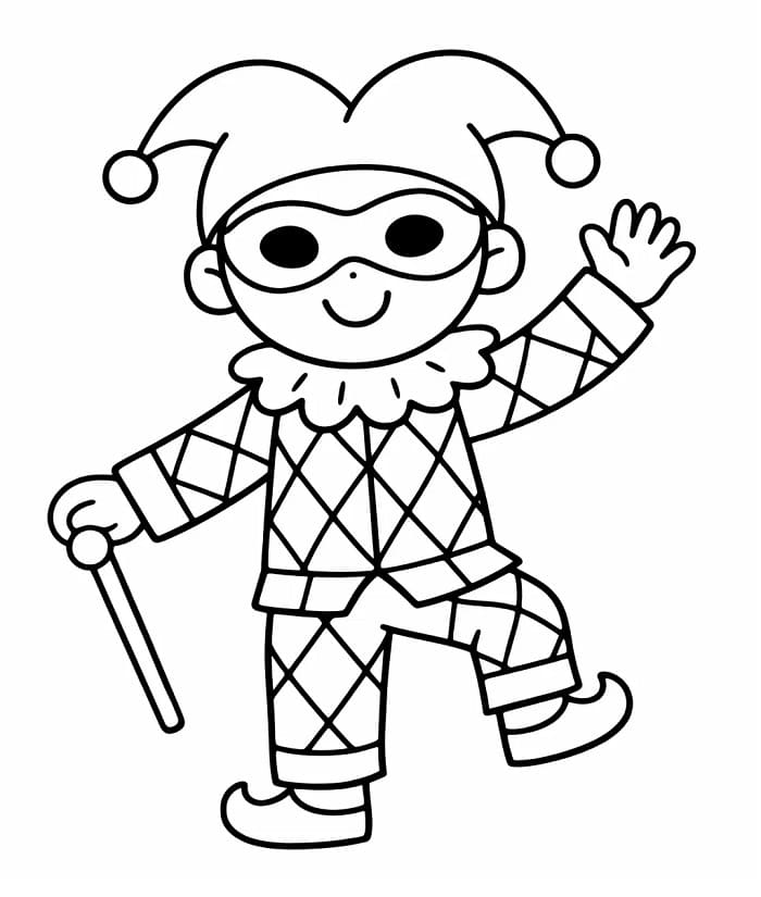 Stampabile Gratis Arlecchino da colorare