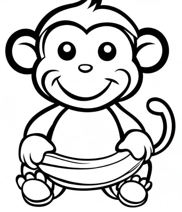 Stampabile Gratis Scimmia da colorare