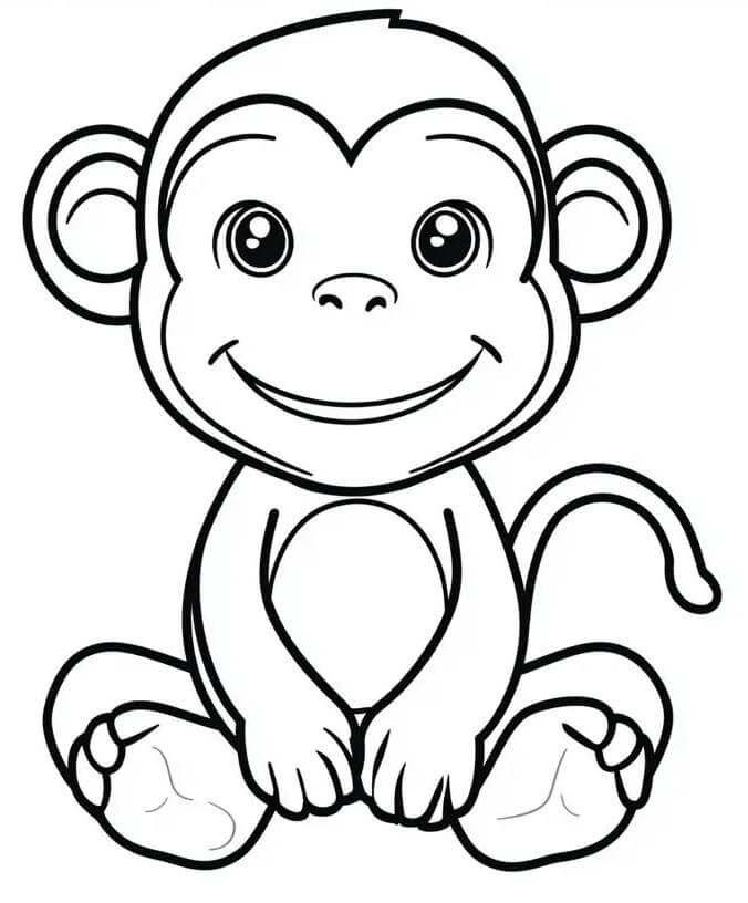 Stampabile Scimmia Omaggio da colorare