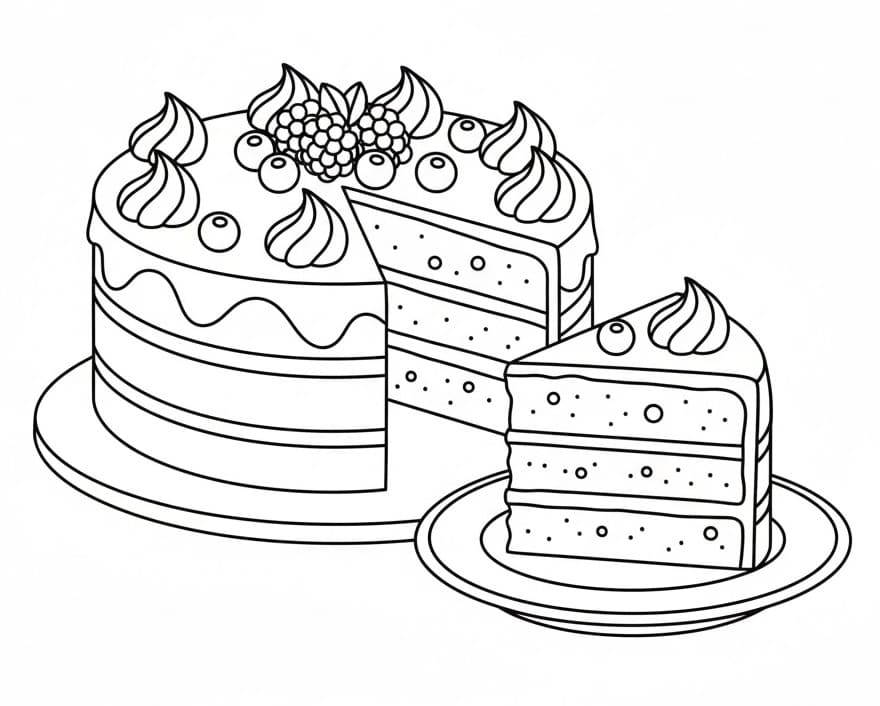 Torta Gustosa da colorare