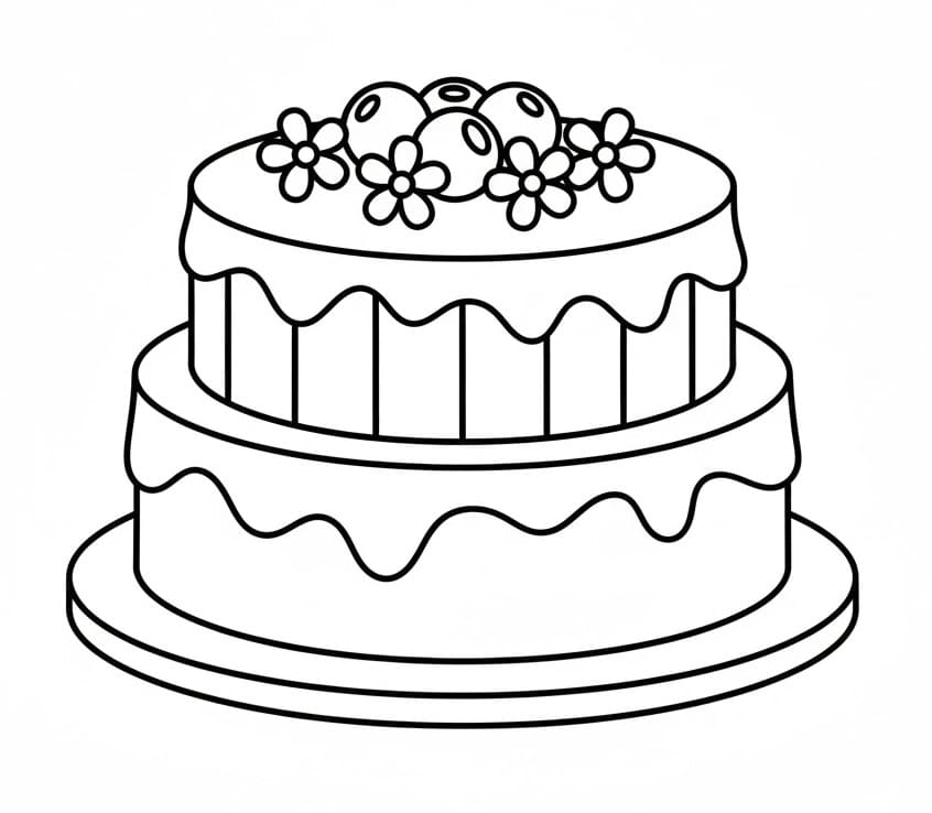 Torta Semplice da colorare