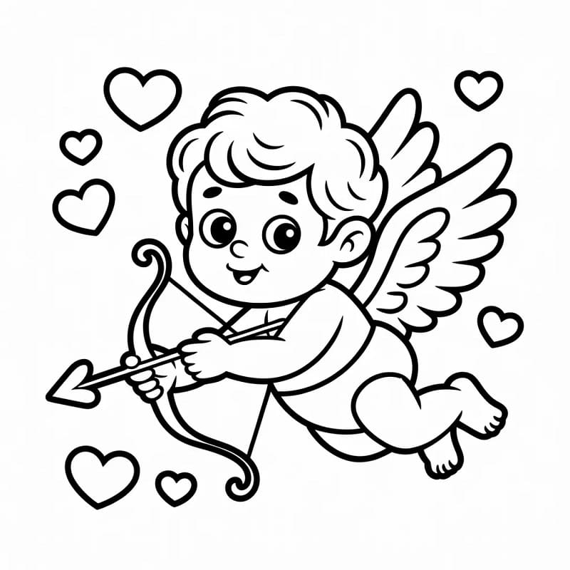 Un Cupido da colorare