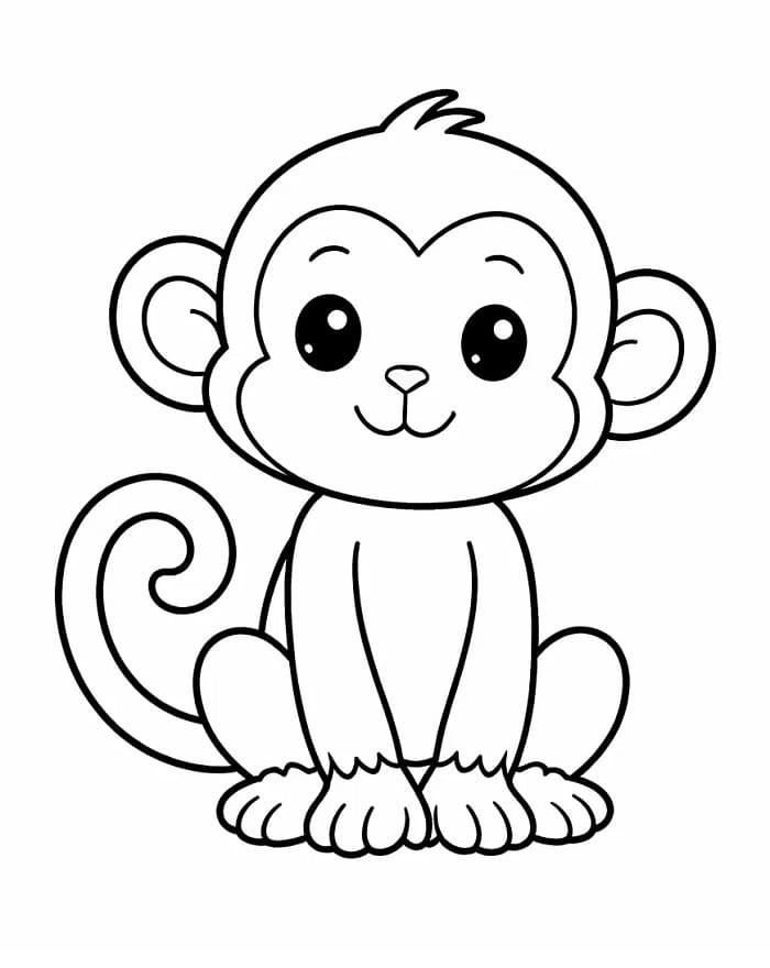 Una Scimmia da colorare