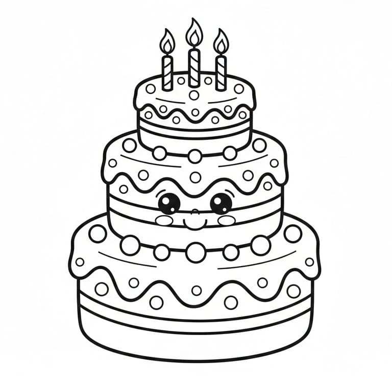 Una Torta Dolcissima da colorare