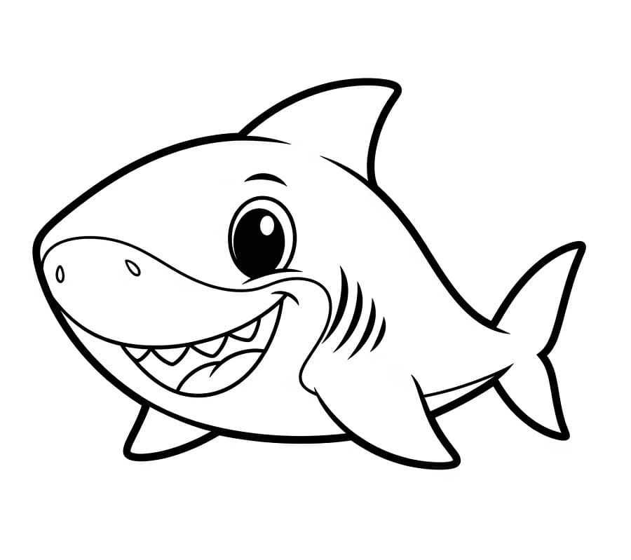 Uno squalo carino da colorare