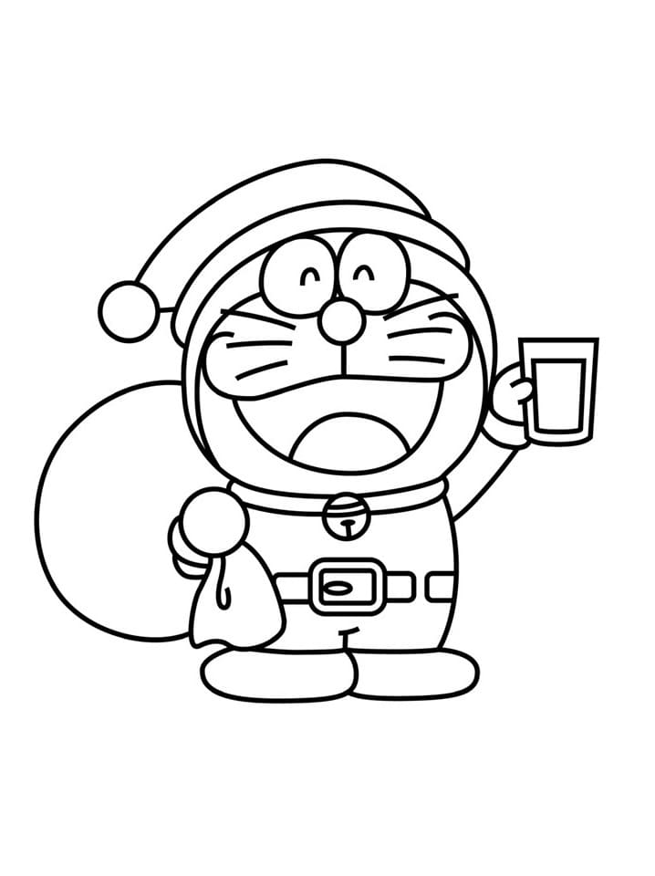 Babbo Natale Doraemon da colorare