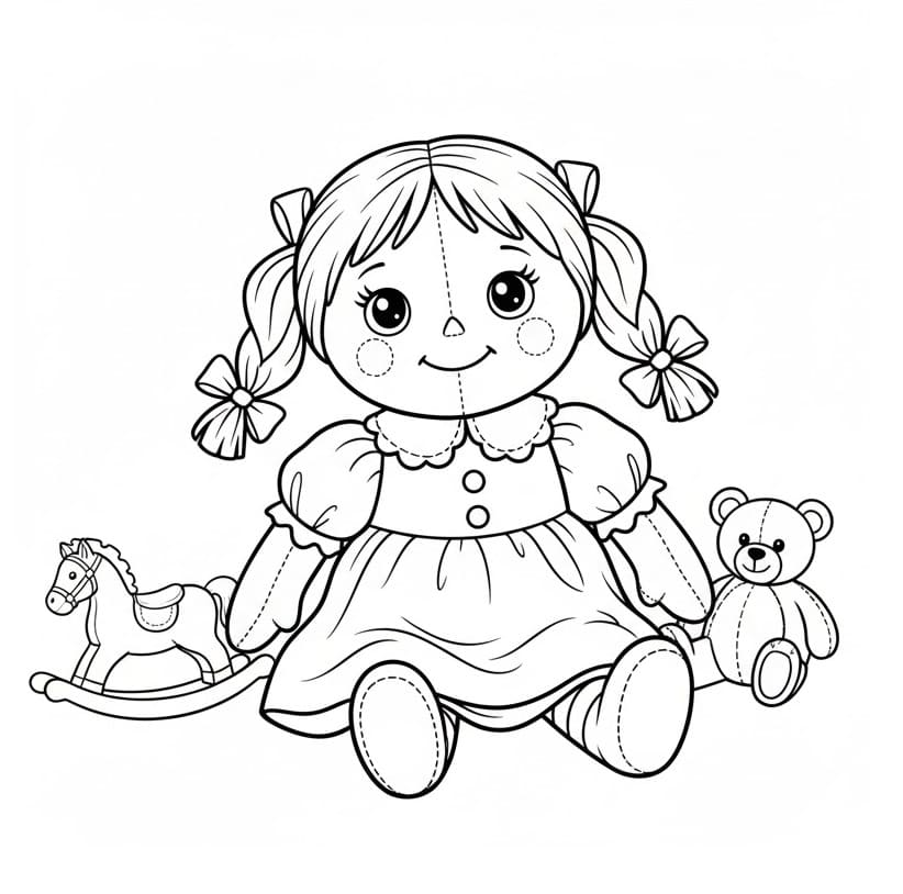 Bambola Adorabile da colorare