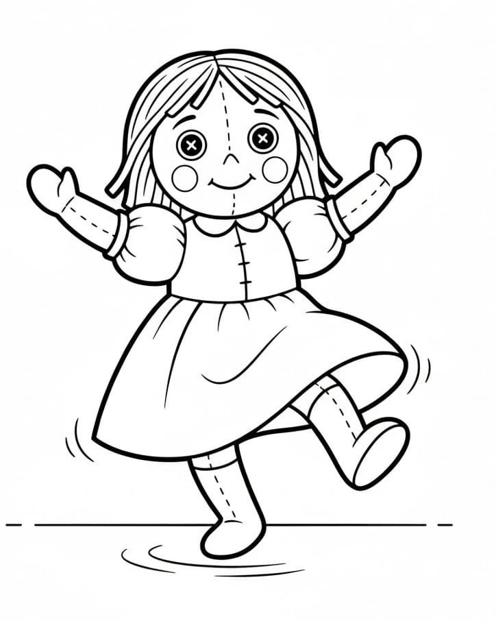 Bambola Cartone da colorare