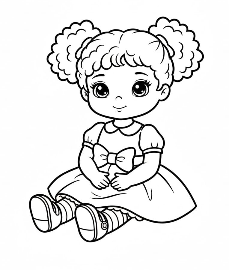 Bambola Elegante da colorare