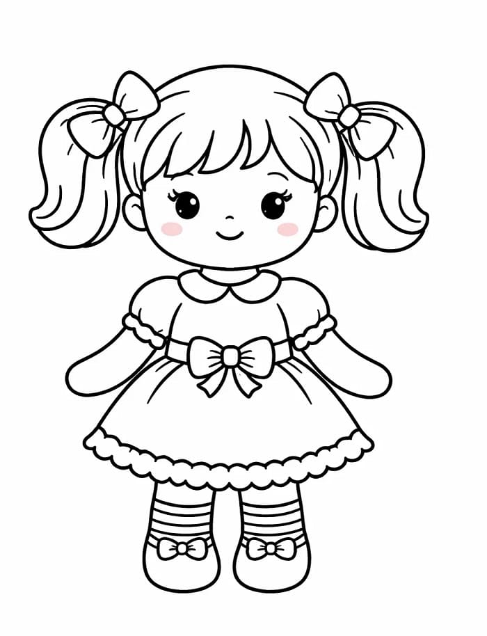 Bambola Facile da colorare