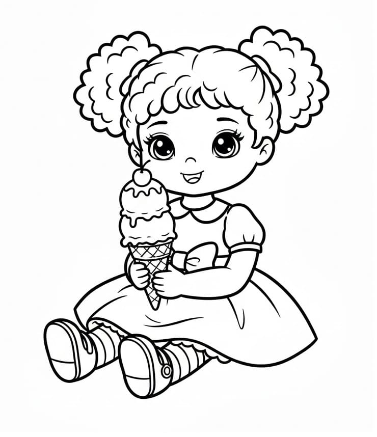 Bambola Felice da colorare