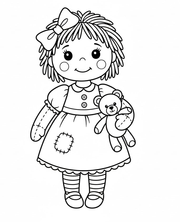 Bambola Meravigliosa da colorare