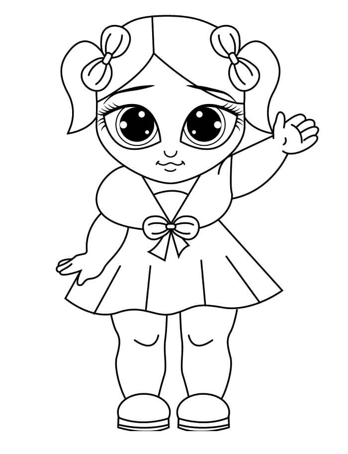 Bambola Stampabile per Piccoli da colorare