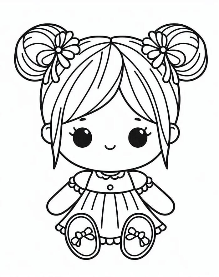 Bambola per Bimbi di 1 Anno da colorare