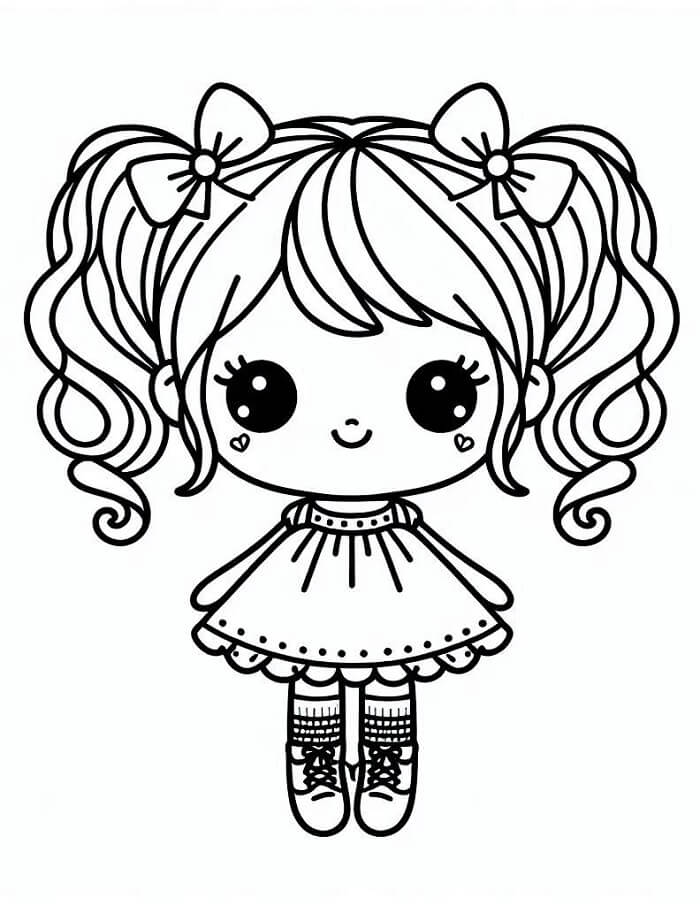 Bambola per Bimbi di 5 Anni da colorare