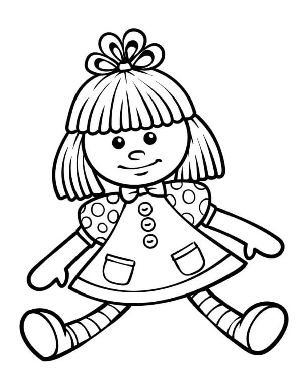 Bambola per Bimbi di 6 Anni da colorare
