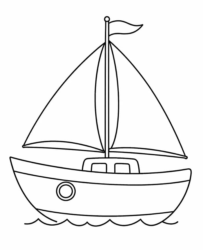 Barca Semplice da colorare
